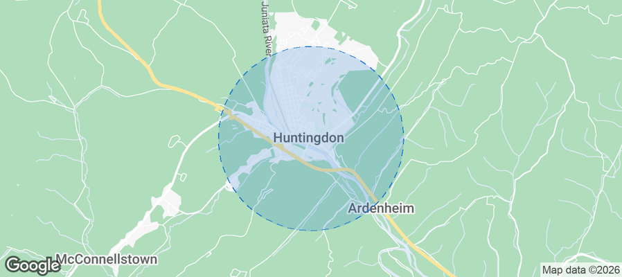 Huntingdon Airbnb map